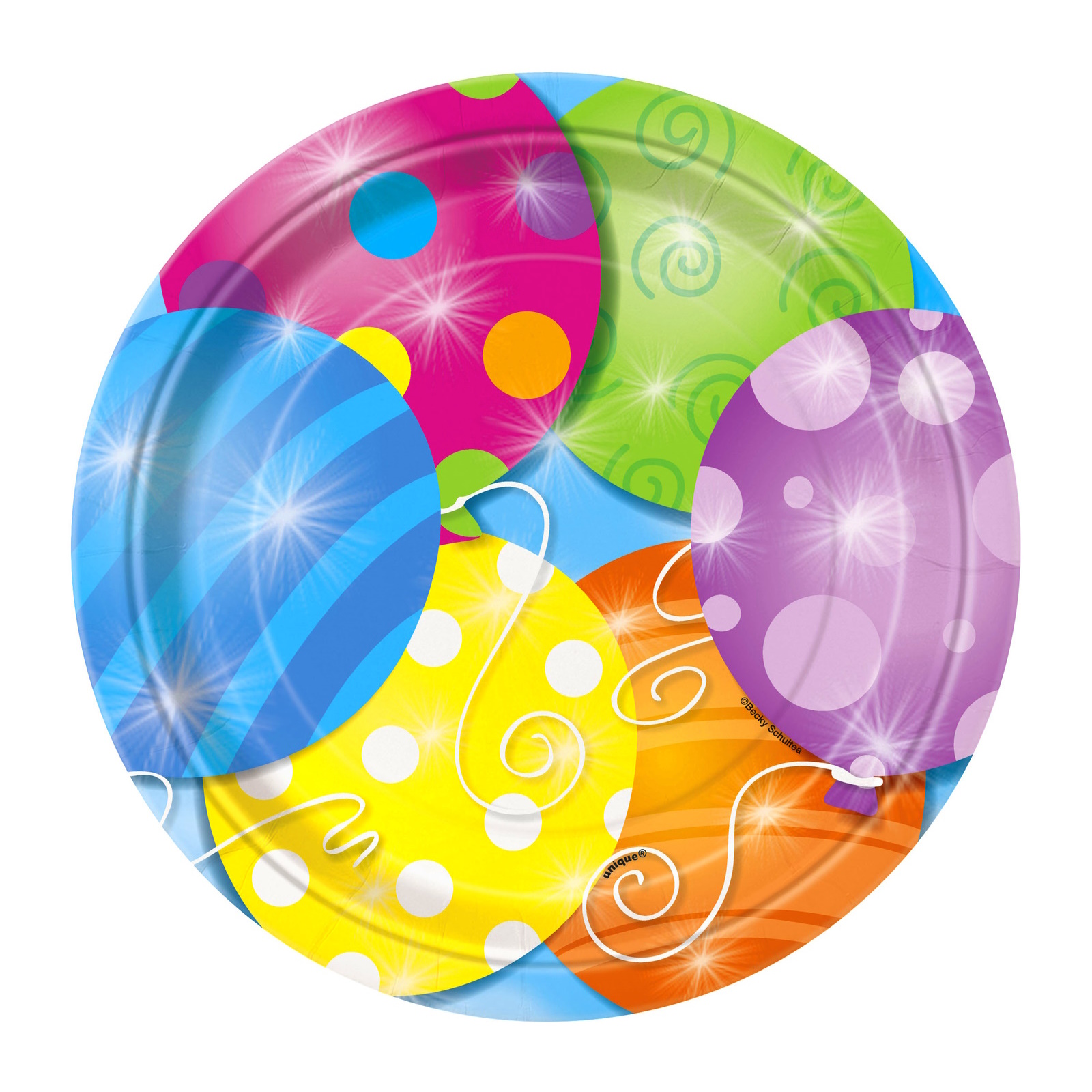 Twinkle Balloons Small Paper Plates (Pack of 8) 