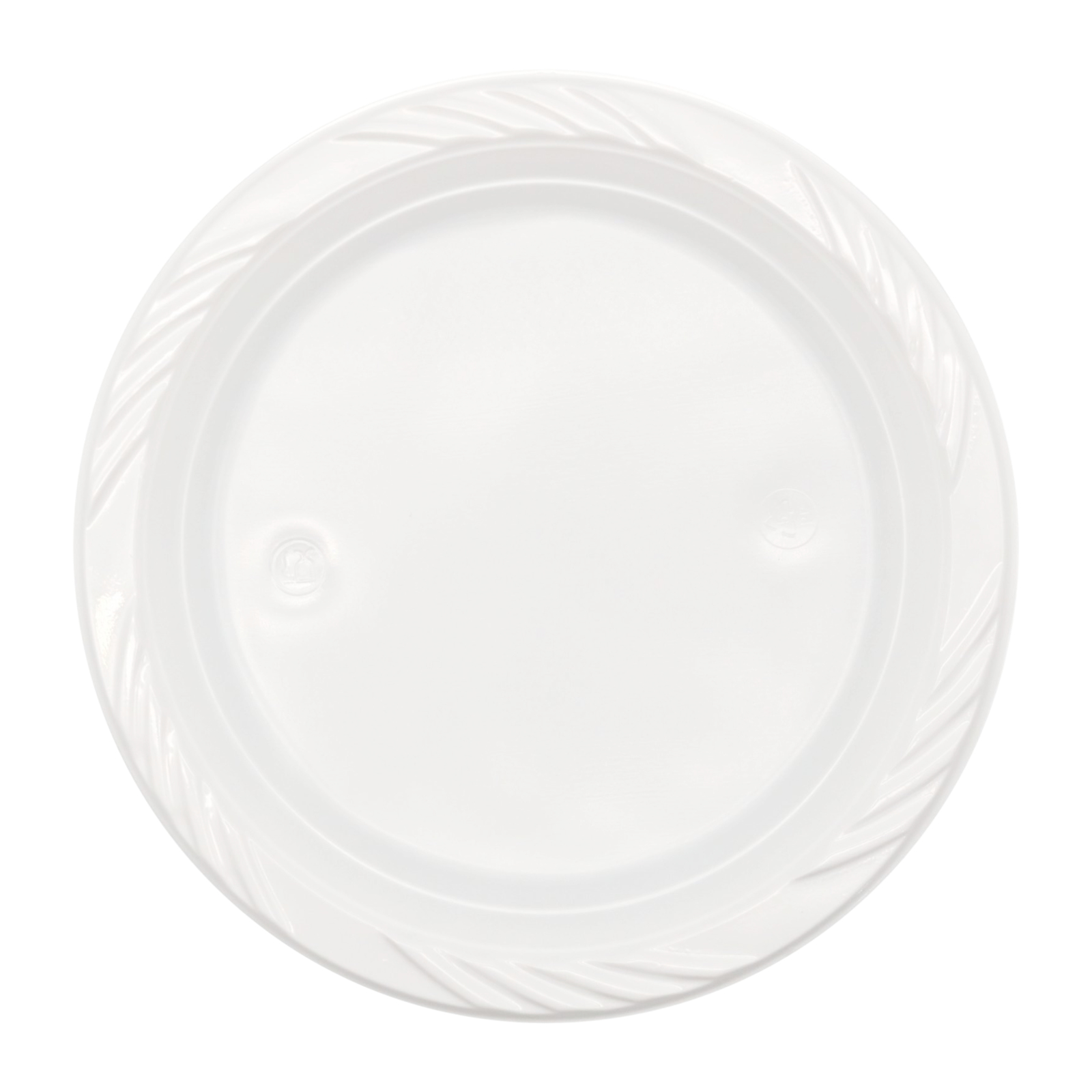 Everyday Living Reusable White Plastic Dessert Plates (Bulk Pack of 50) 