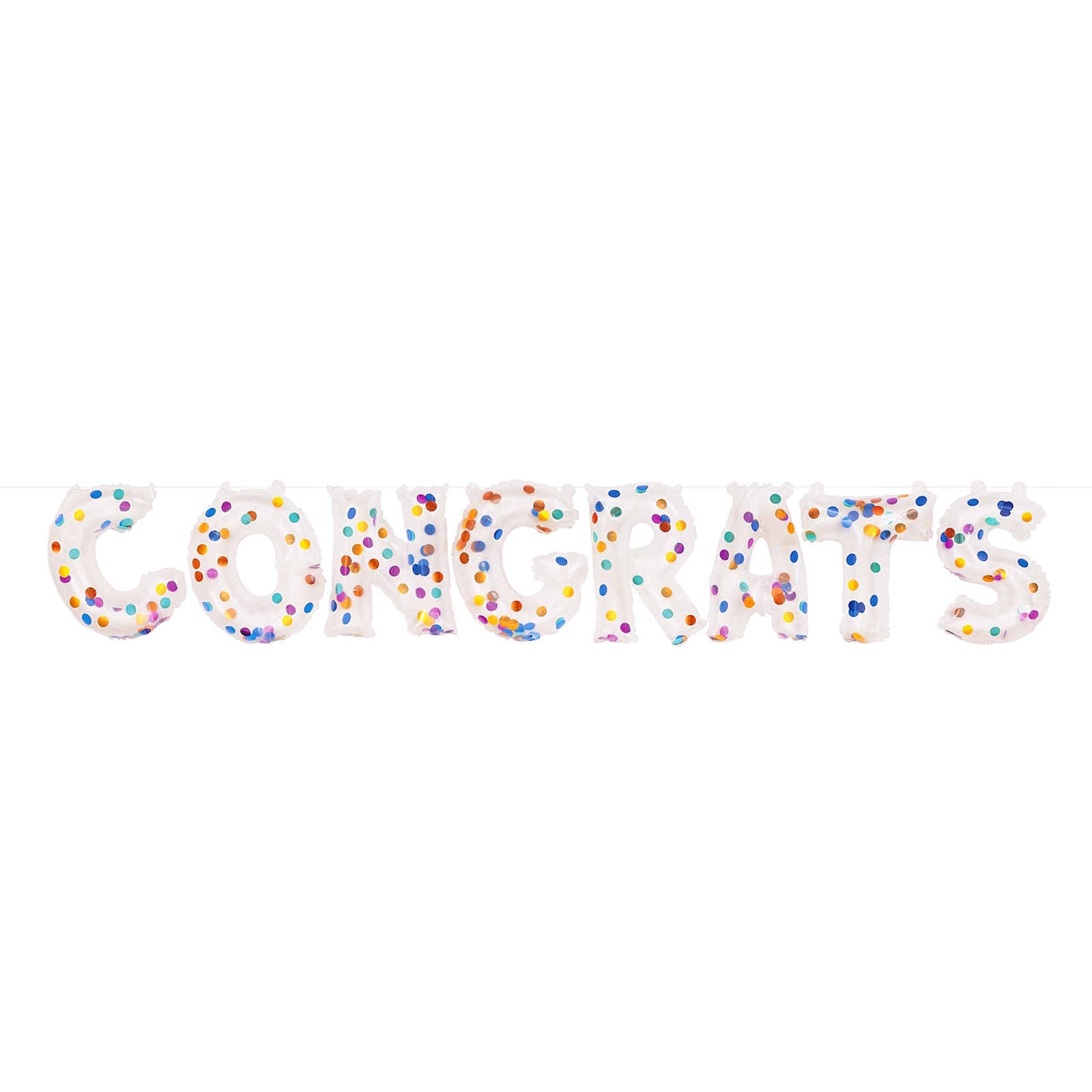 Clear Congrats Air Fill Balloon Banner With Confetti 