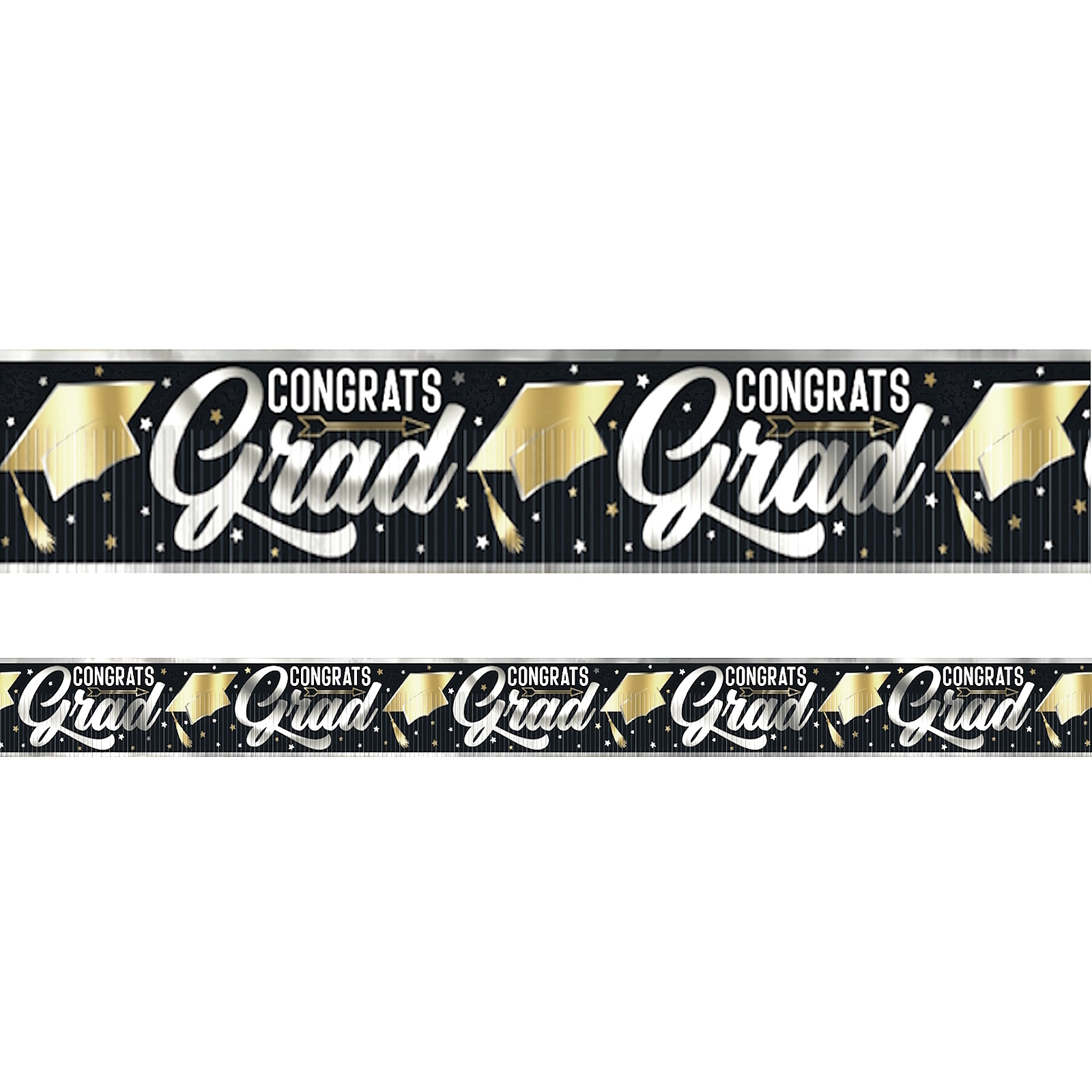 Dazzling Congrats Grad Foil Fringe Banner 