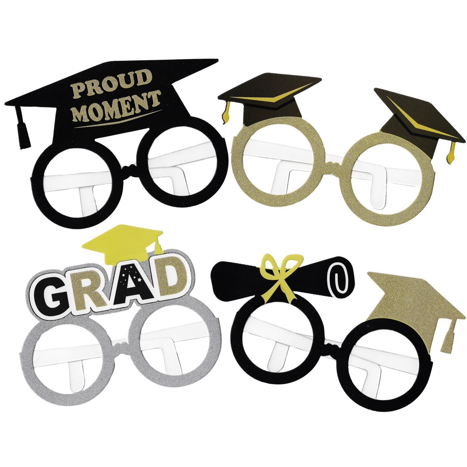 Graduation Glitter Party Glasses (Set of 4)