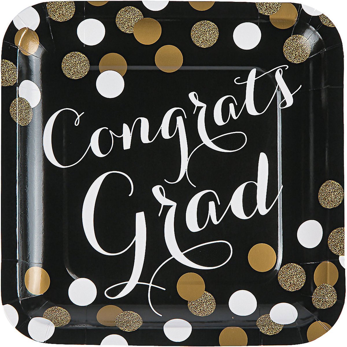 Congrats Grad Large Square Paper Plates (Pack of 8) | Graduation ...
