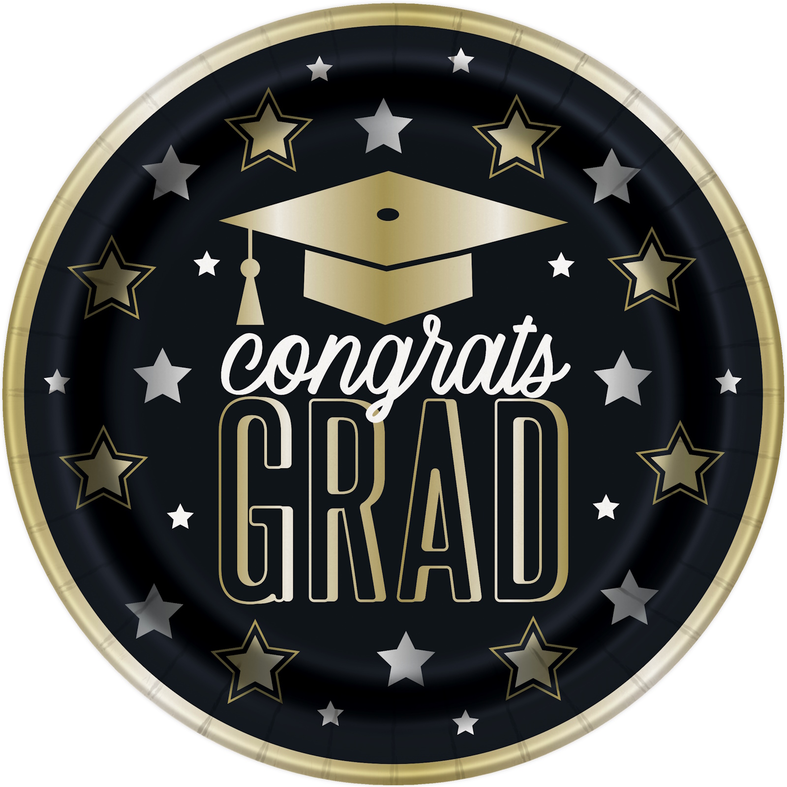 Dazzling Graduation Large Paper Plates (Pack of 8) 