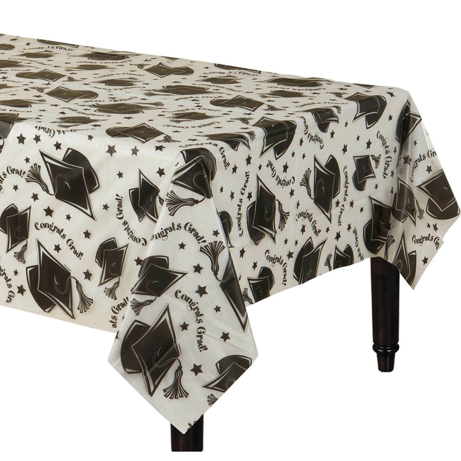 Graduation Clear Plastic Tablecloth