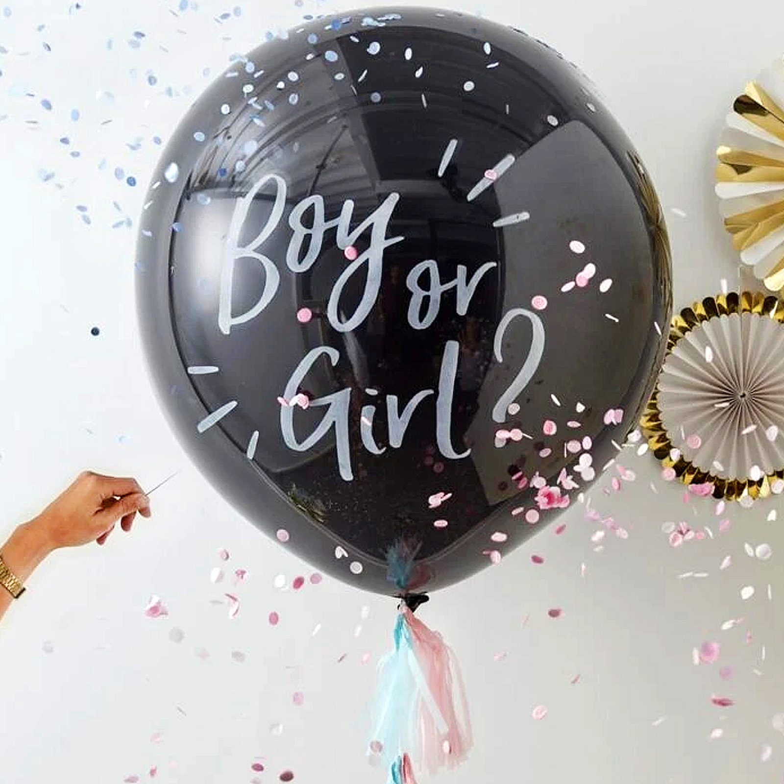 Gender Reveal Helium Balloon with Tassel