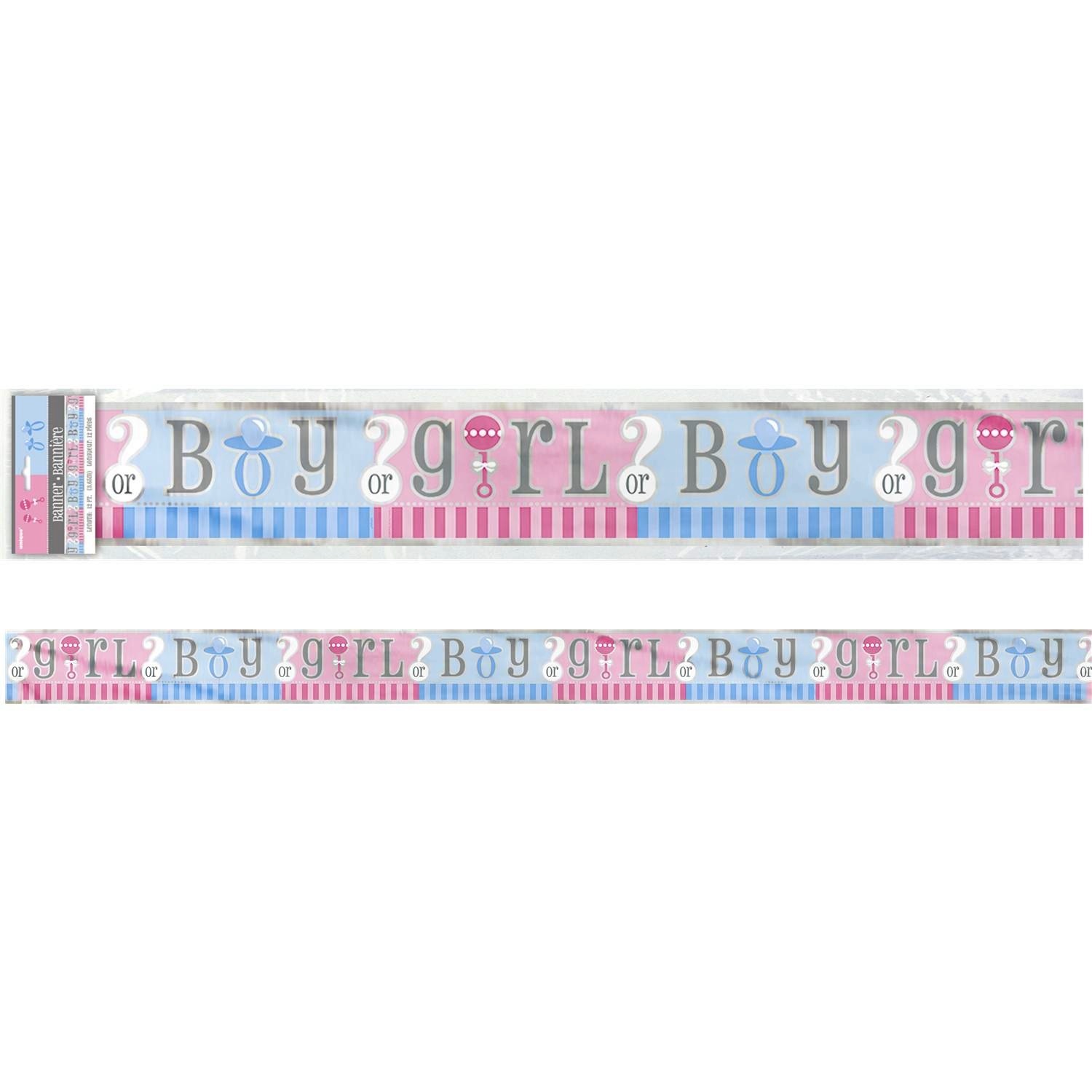 Gender Reveal Baby Shower Foil Banner