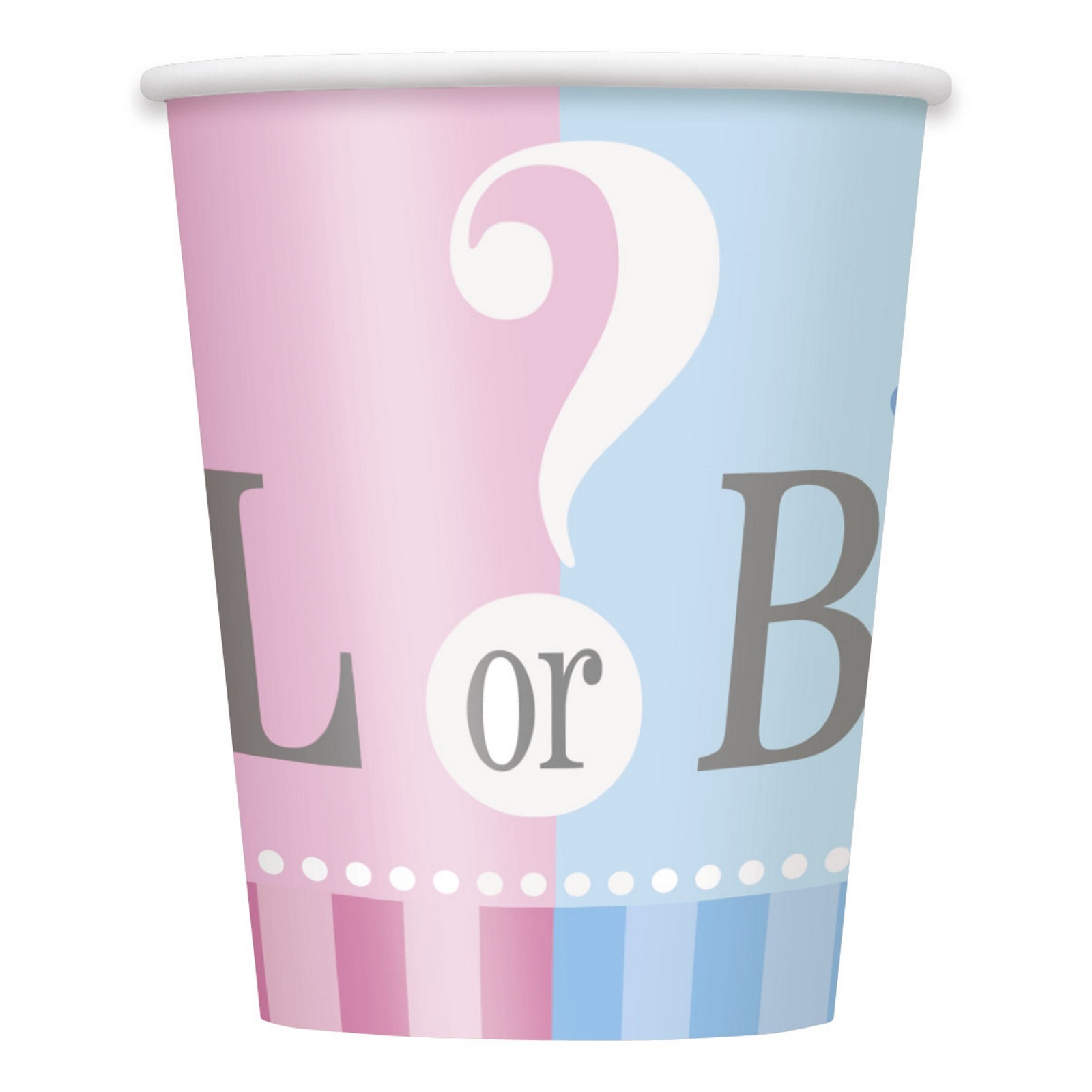 Gender Reveal Baby Shower Paper Cups (Pack of 8)