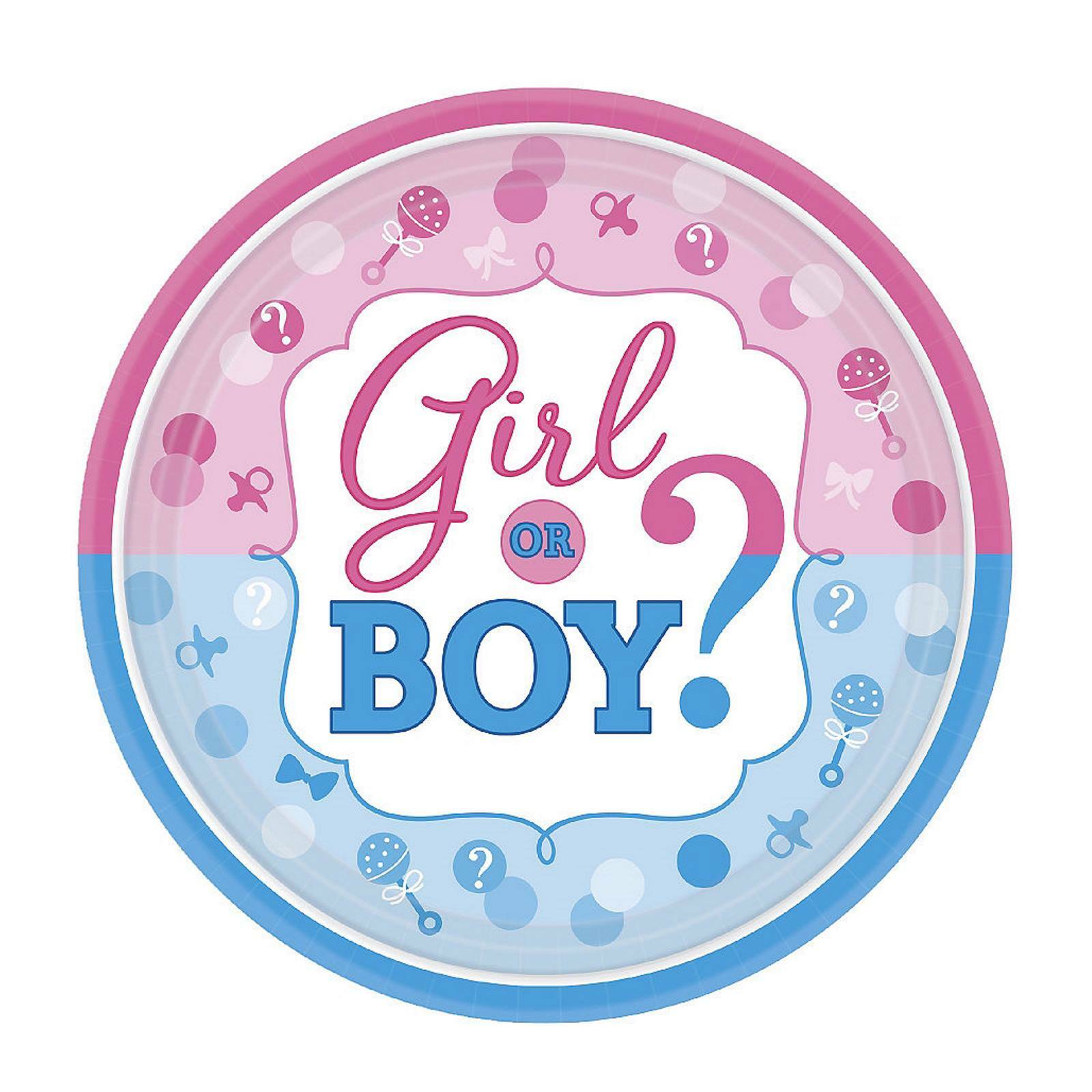 Girl or Boy Small Paper Plates (Pack of 8)