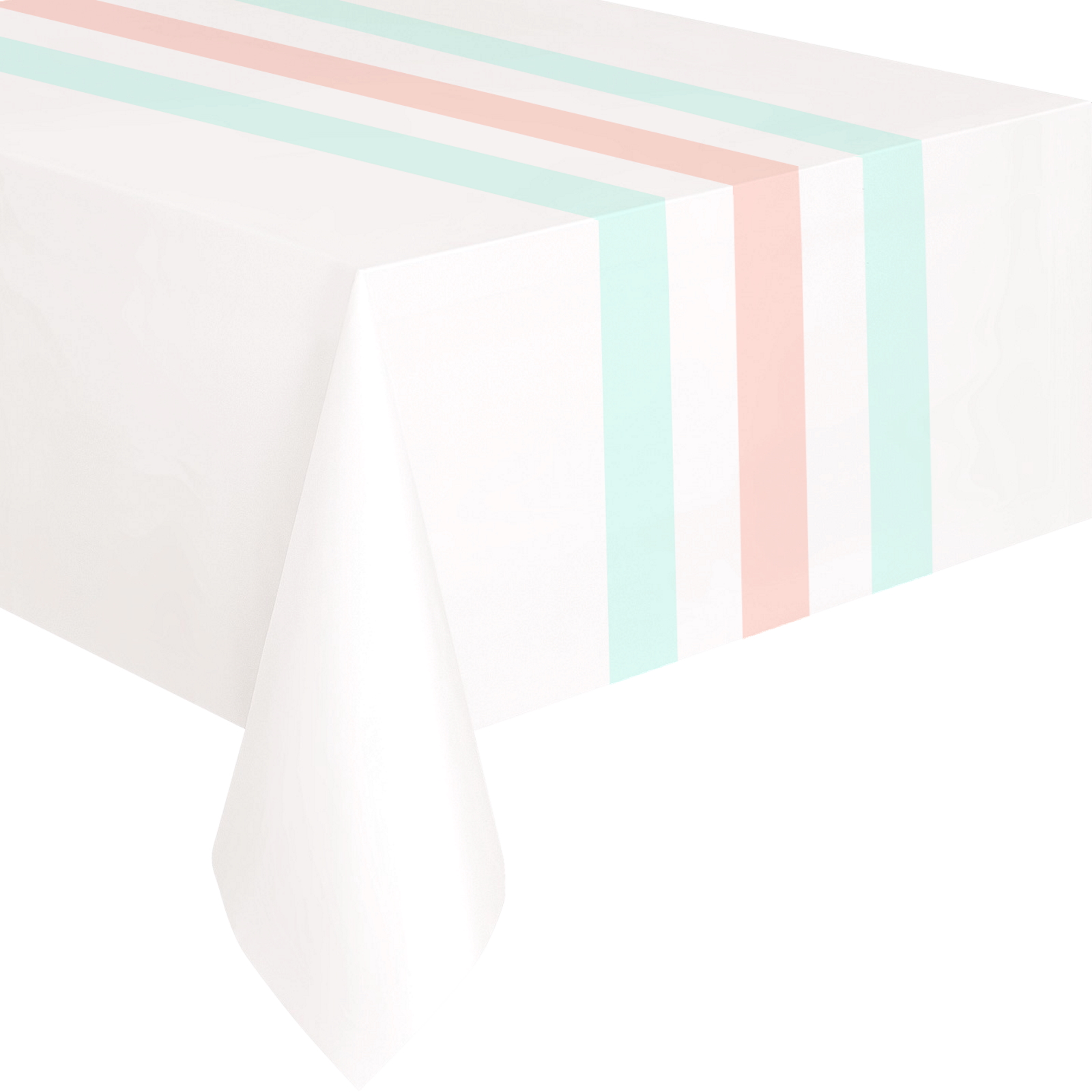 Pastel Stripe Plastic Tablecloth
