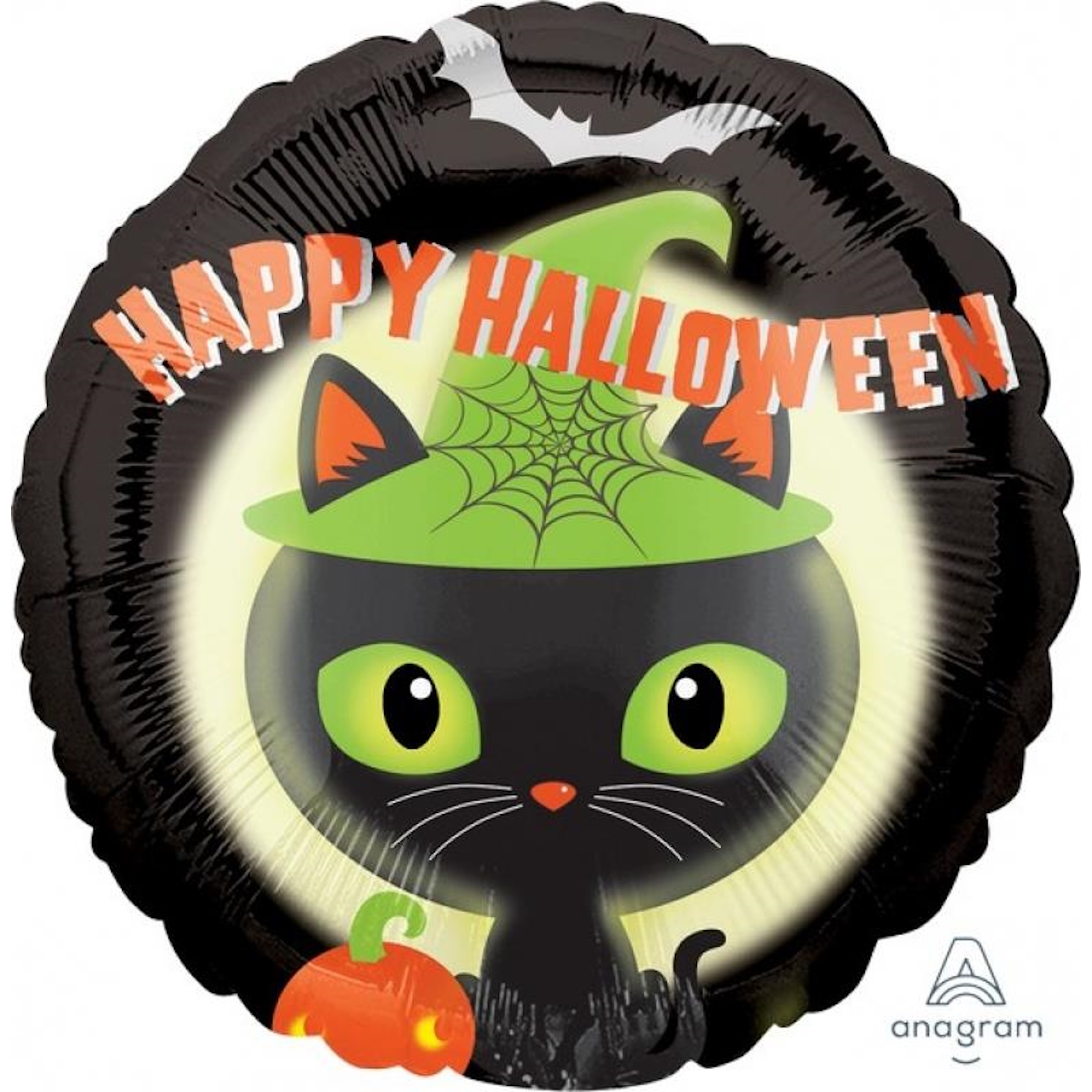 Happy Halloween Black Kitty 45cm Foil Balloon