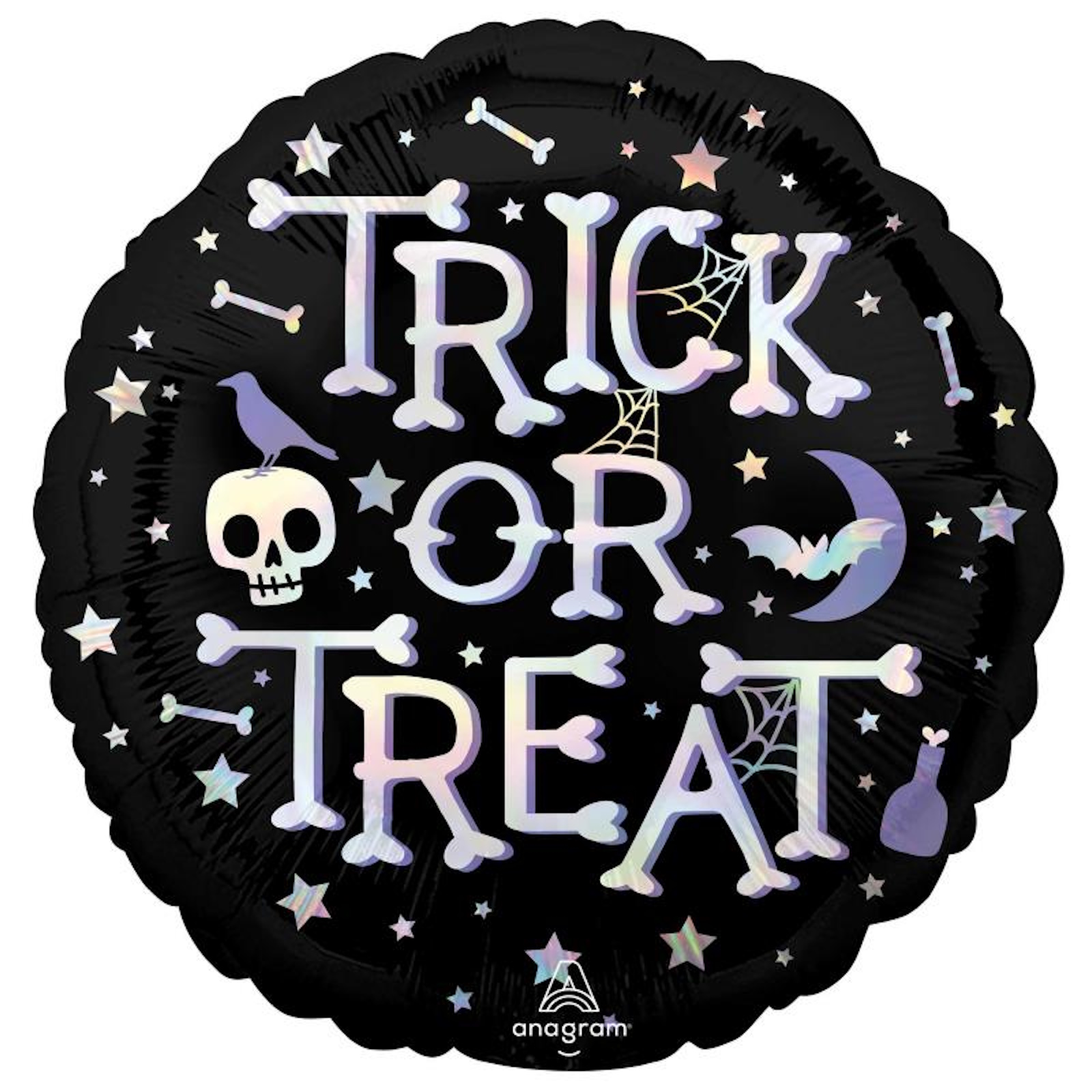 Holographic Iridescent Trick or Treat 45cm Foil Balloon