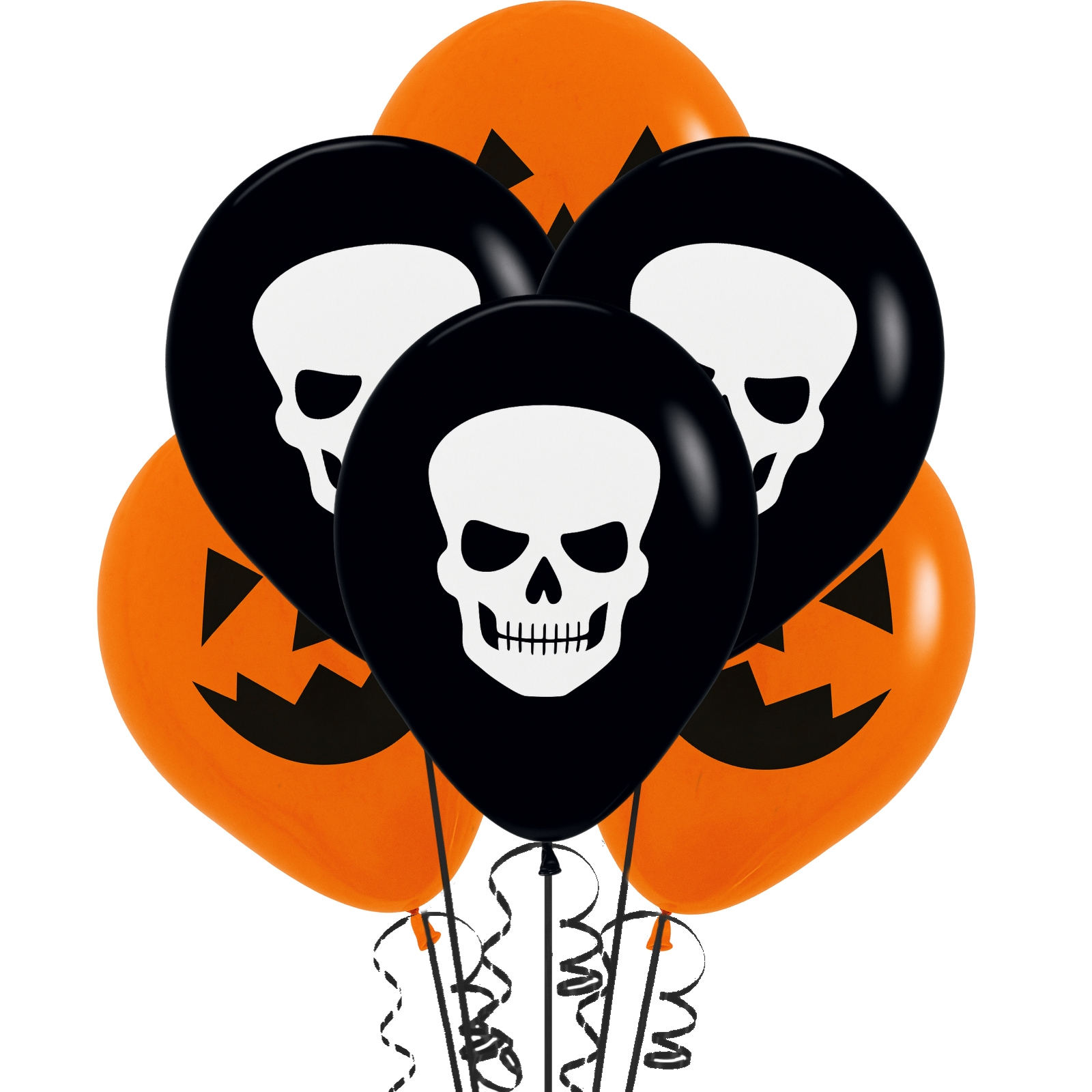 Skull and Pumpkin Halloween Latex Balloons (Pack of 12) 