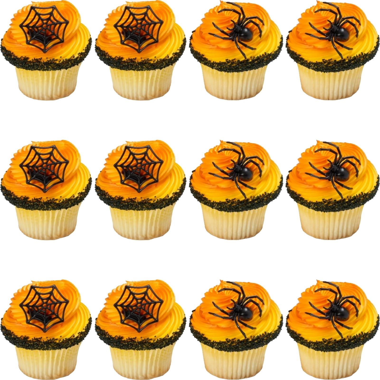 Spider and Web Cupcake Rings (Pack of 12) 