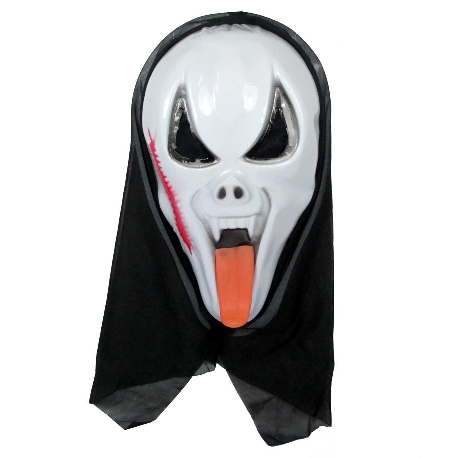 Halloween Scream Mask With Tongue and Scar