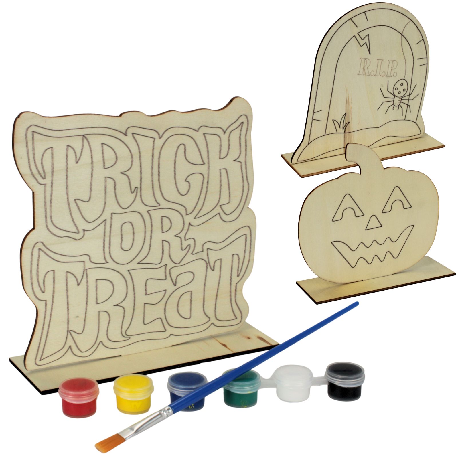 Paint Your Own Wooden Halloween Scene (Assorted)