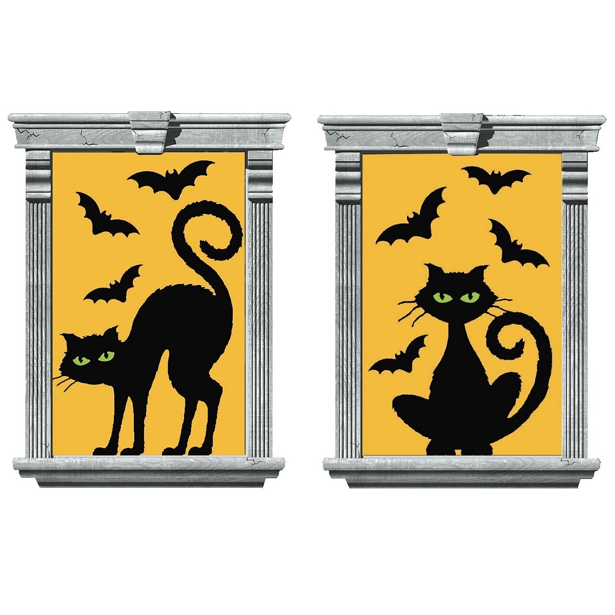 Cats and Bats Window Silhouettes (Pack of 2)