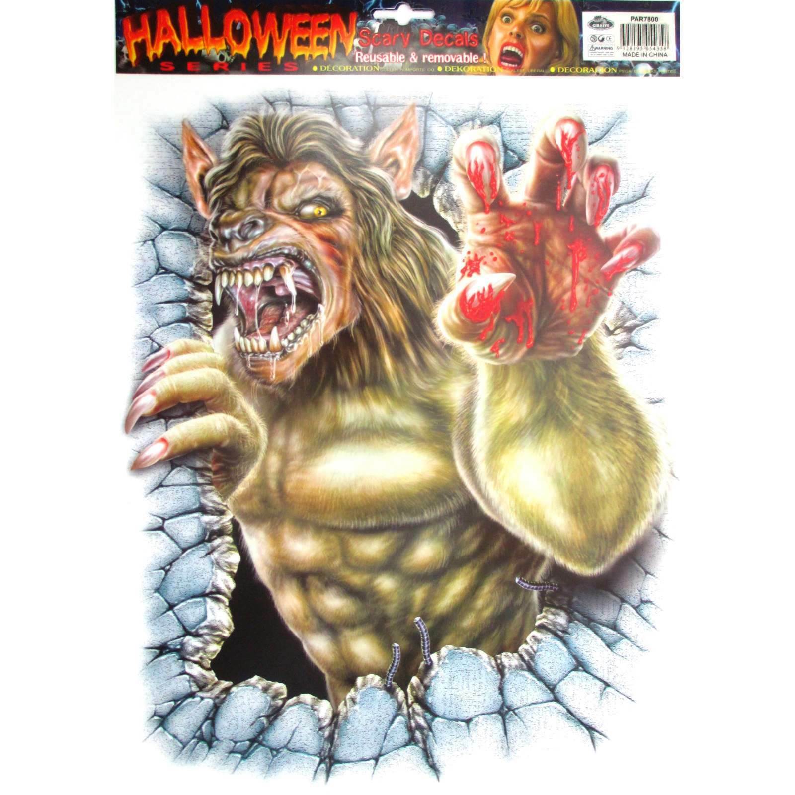 Halloween Horror Window Decal Werewolf