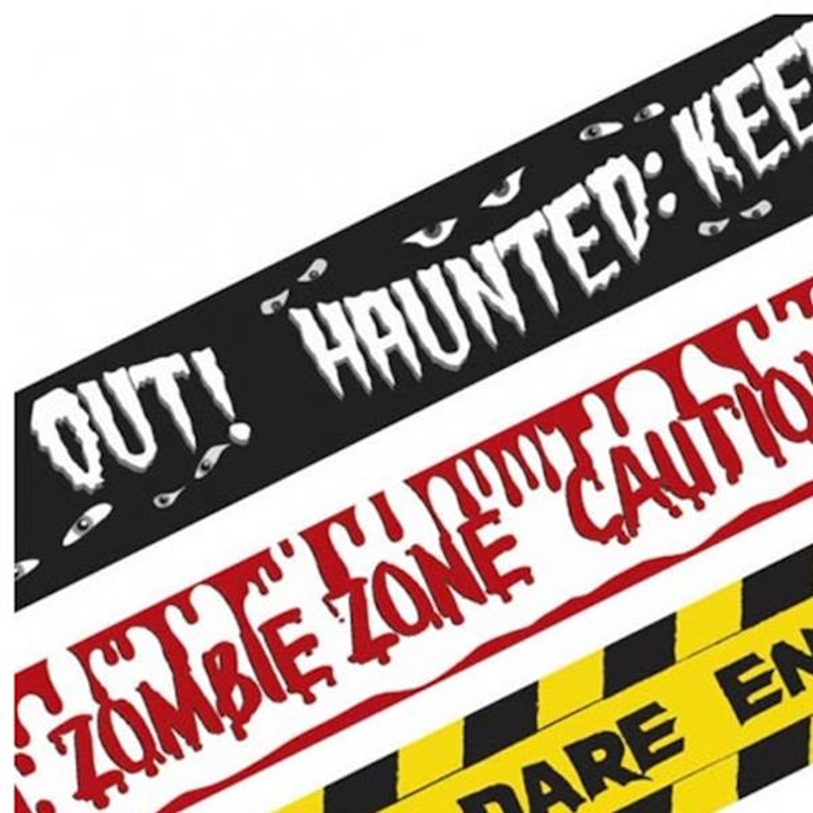 Halloween Fright Night Tape Banners (Pack of 3)
