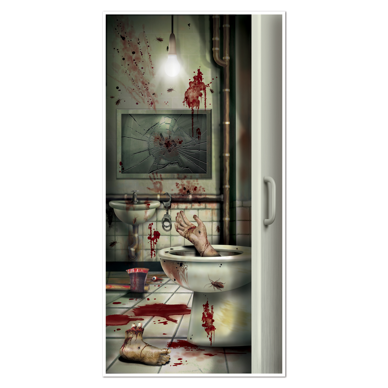 Gruesome Halloween Bathroom Door Cover