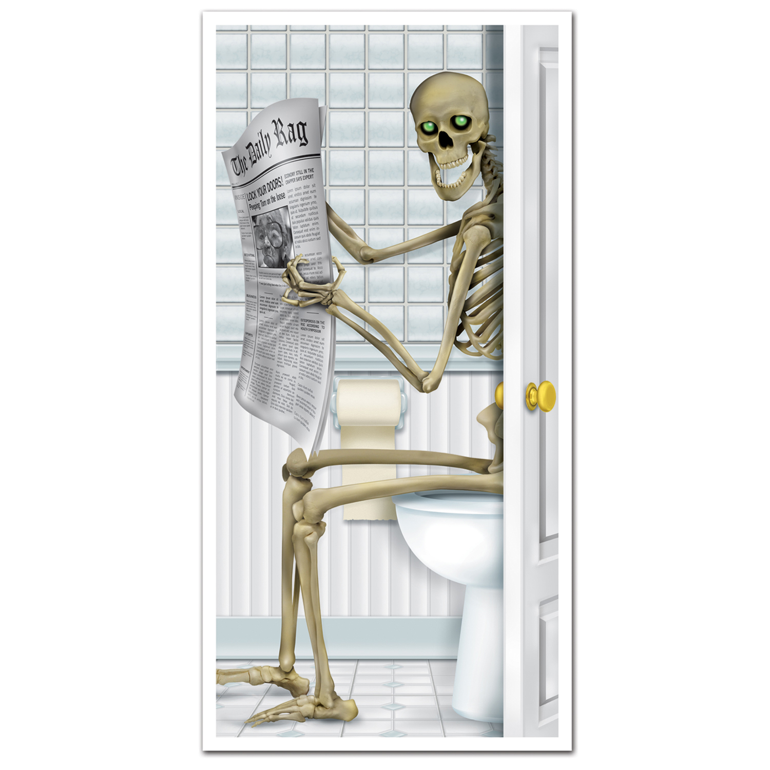 Skeleton Bathroom Door Cover