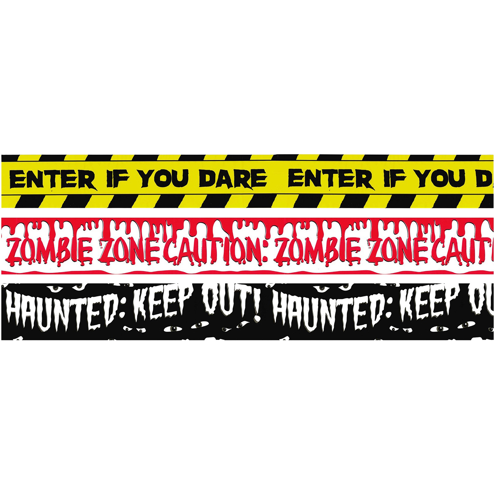 Warning Fright Tape Banners (Pack of 3) 