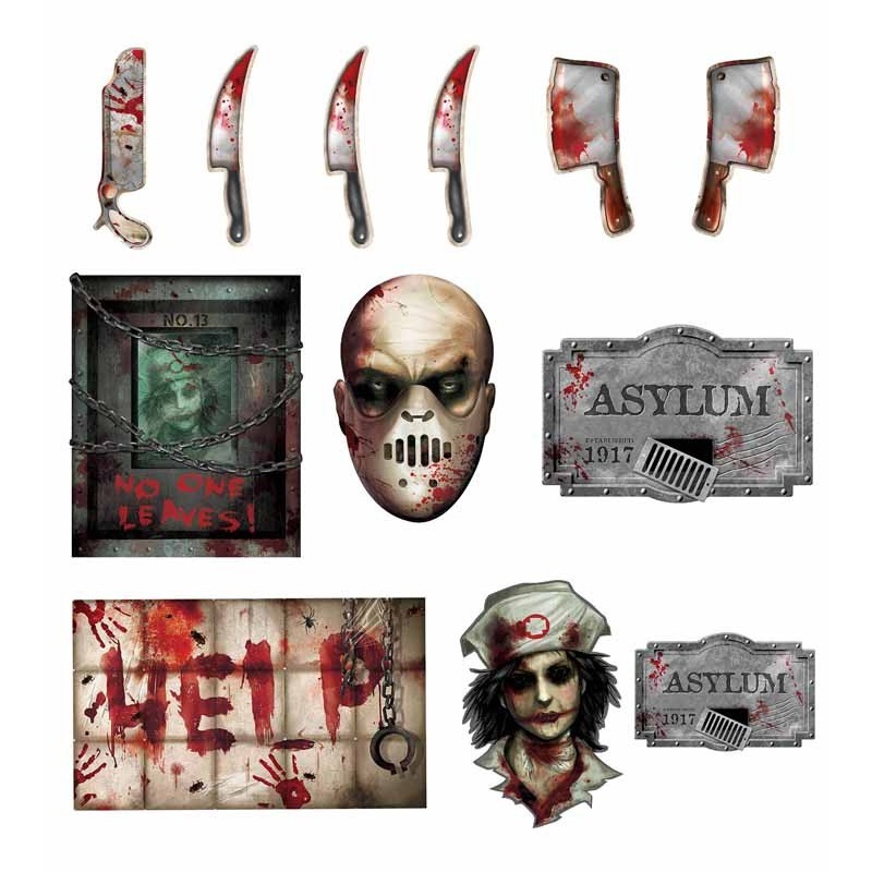 Asylum Cutout Decorations (Pack of 12)
