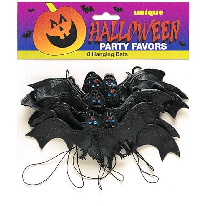 Plastic Hanging Bats (Pack of 8)