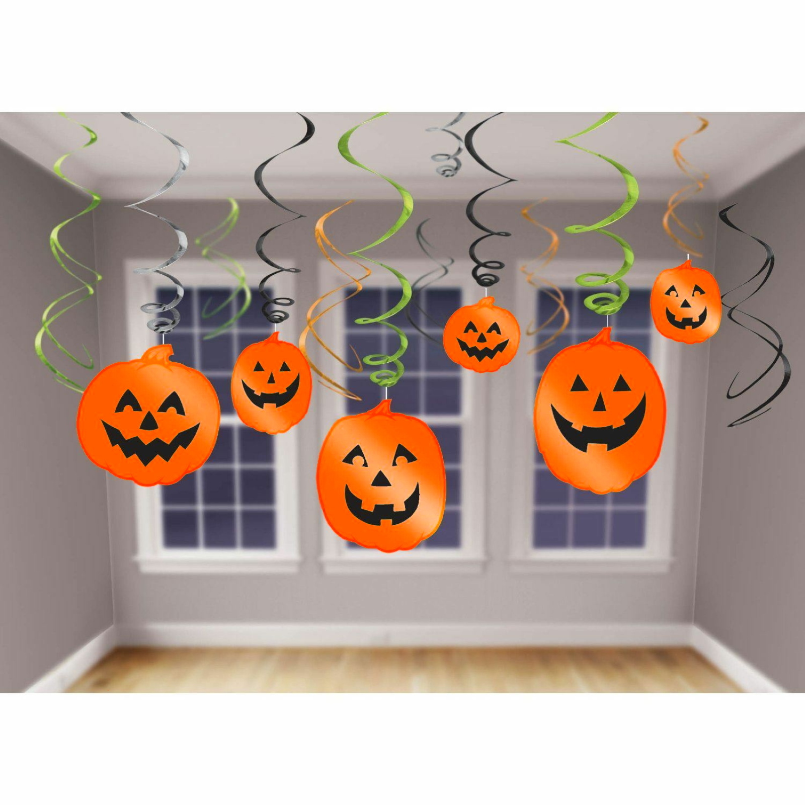 Pumpkin Hanging Swirls (Pack of 12)