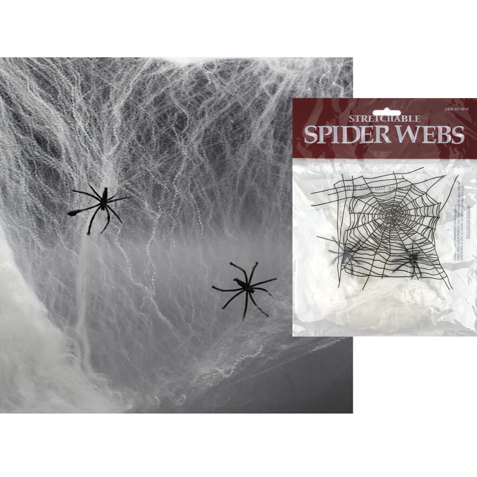 Stretchy White Spider Web Decoration