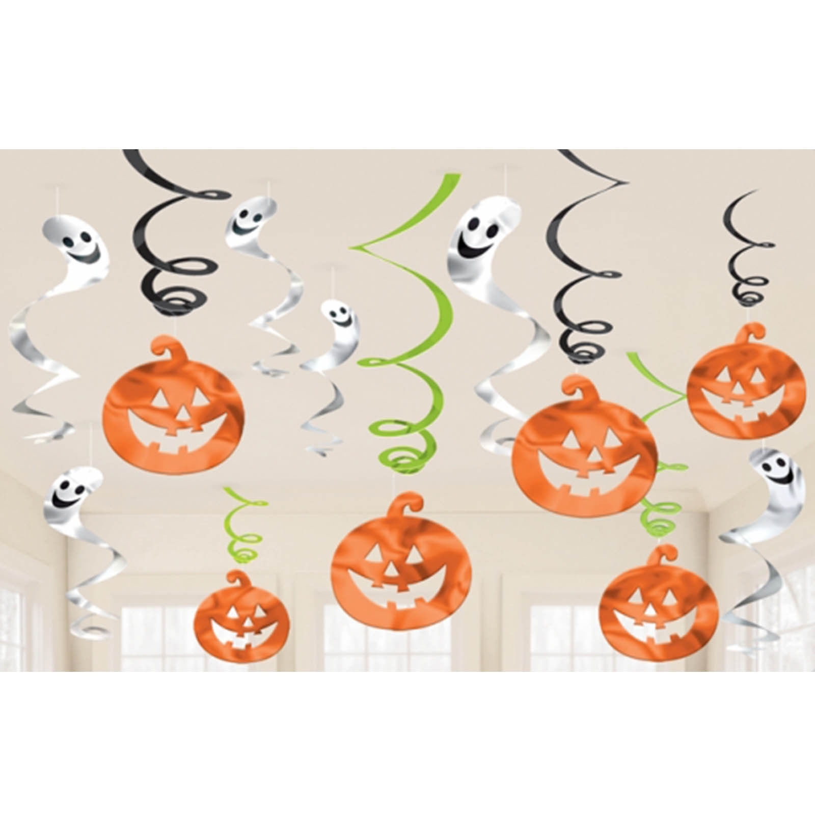Halloween Family Friendly Swirl Decorations (Pack of 12)