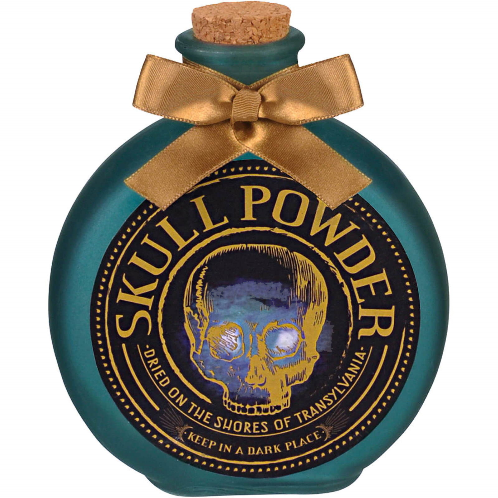 Spooks and Spells Glass Skull Powder Bottle