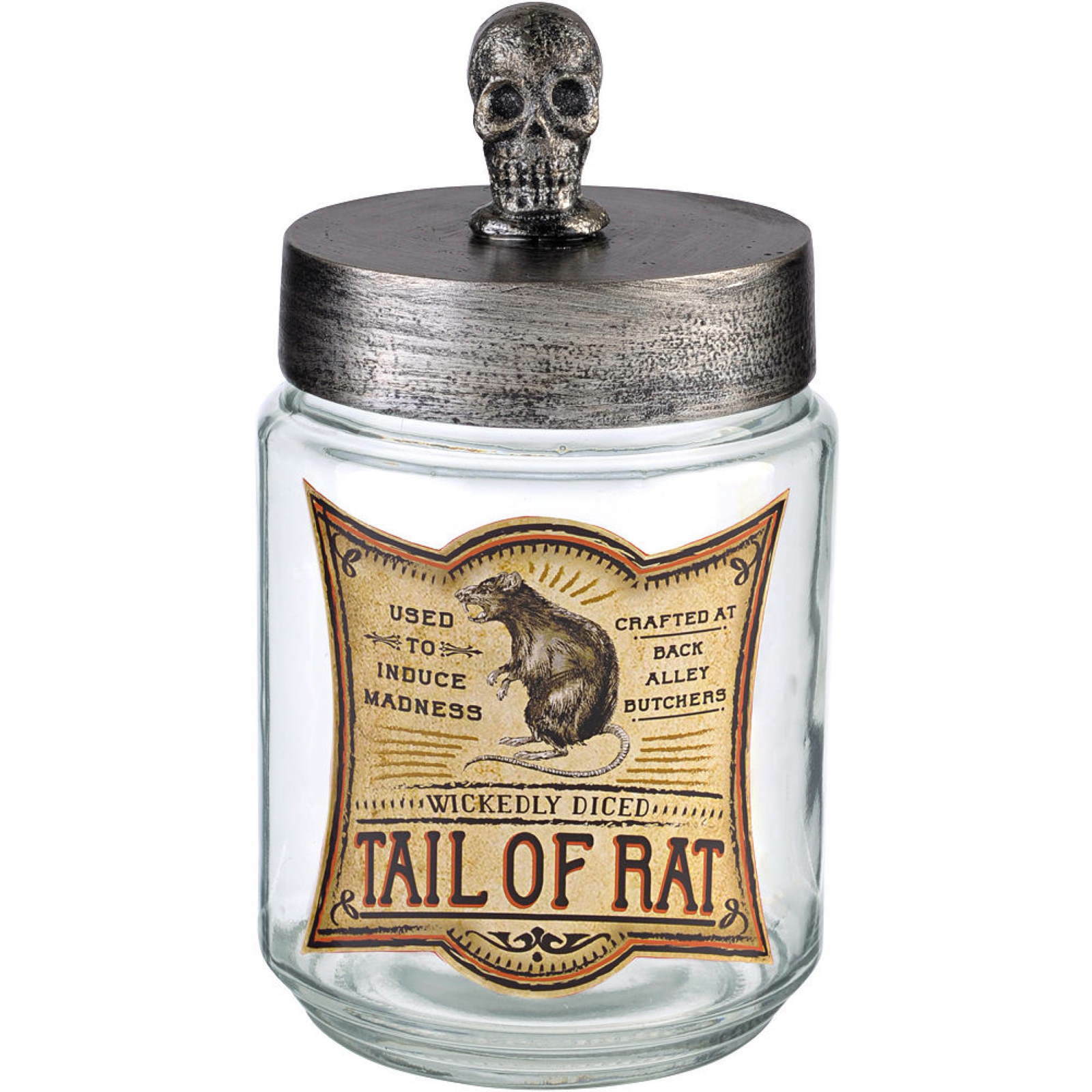 Spooks and Spells Glass Skull Jar