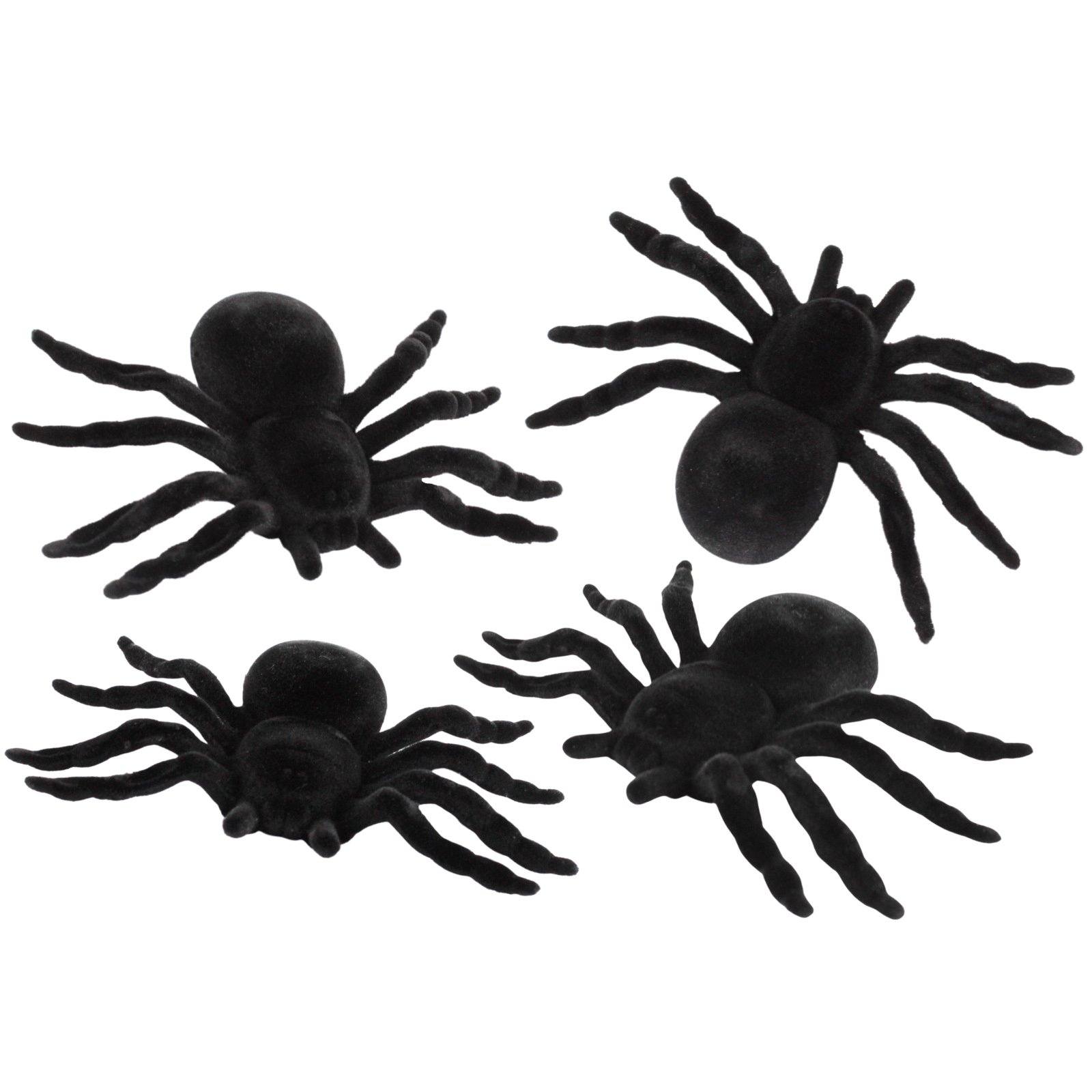 Creepy Black Felt Spiders (Pack of 4) 