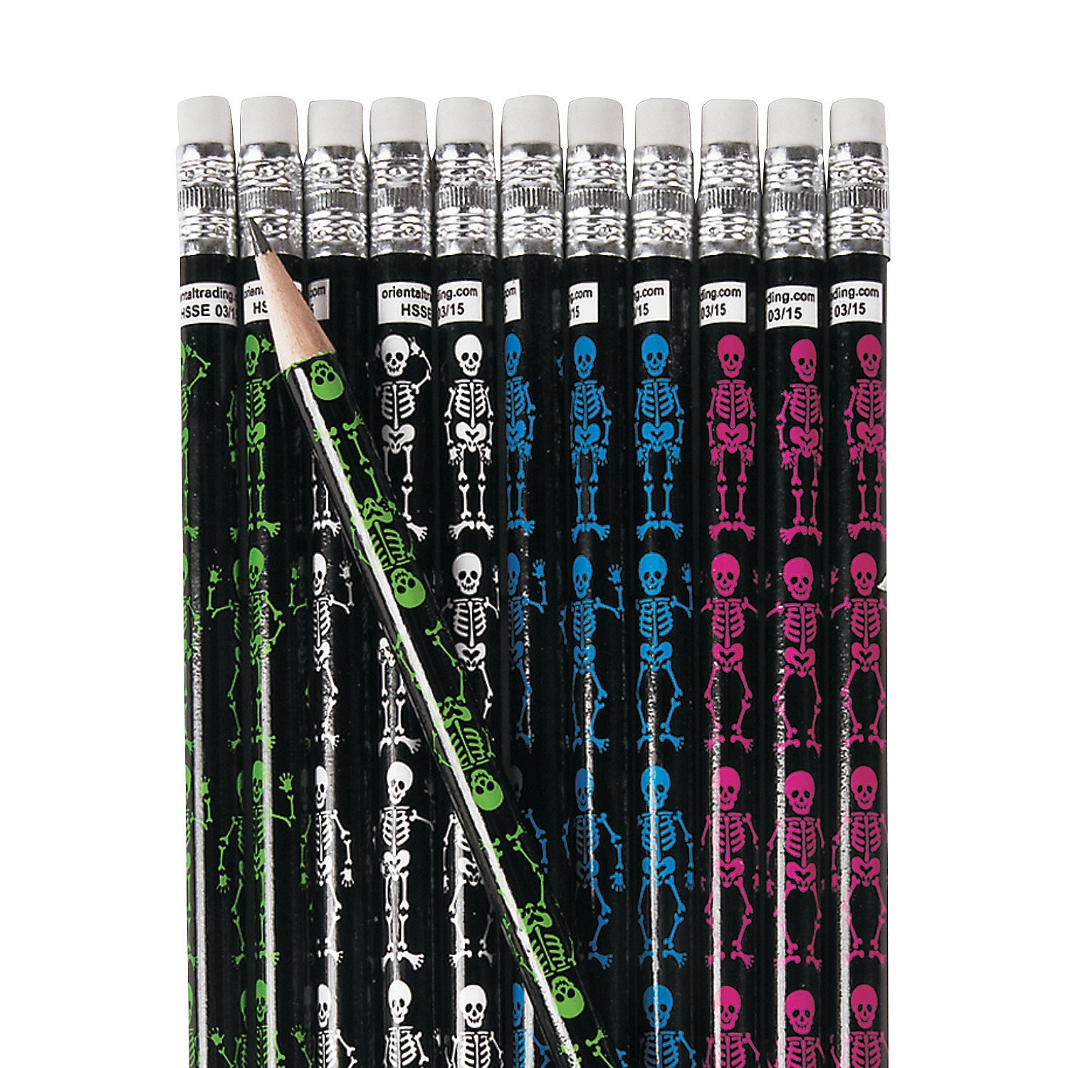 Halloween Skeleton Pencils (Pack of 12)