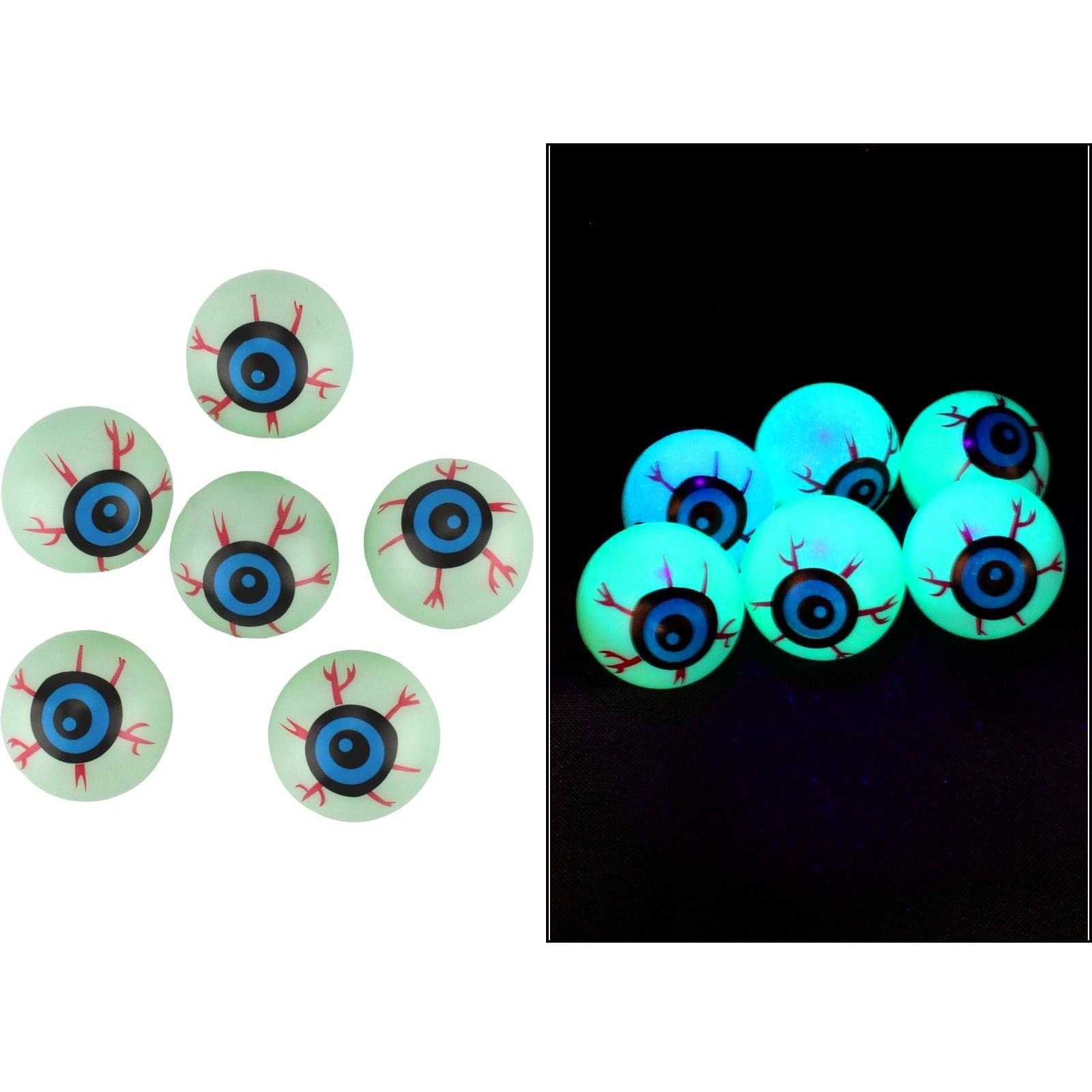 Plastic Glow In The Dark Eyeballs (Pack of 6) 