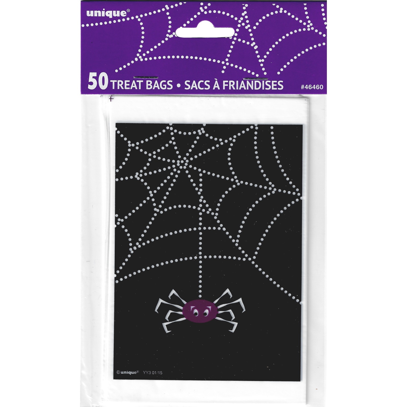 Spider Web Mini Plastic Treat Bags (Pack of 50)
