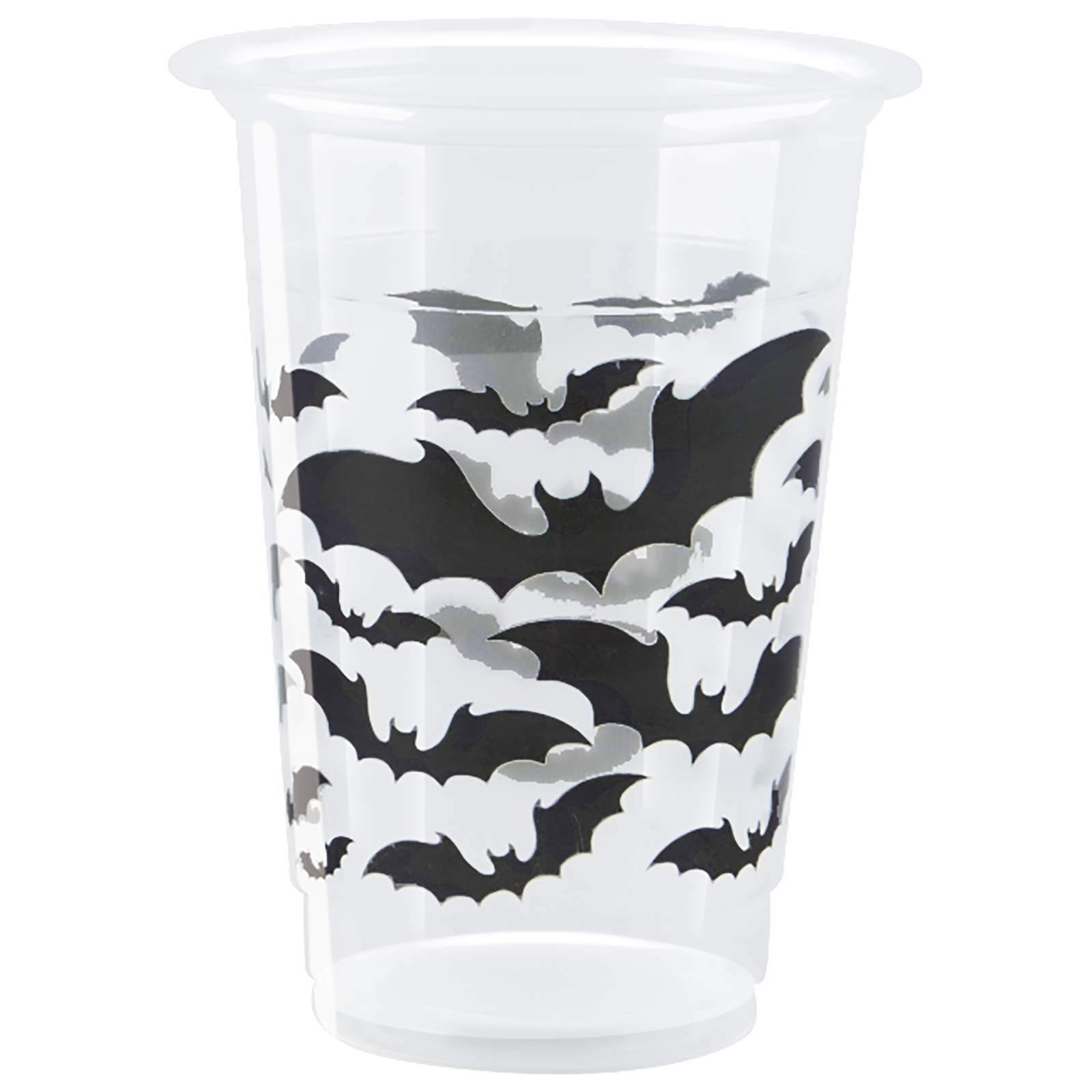 Black Bats Large Plastic Cups (Pack of 8)