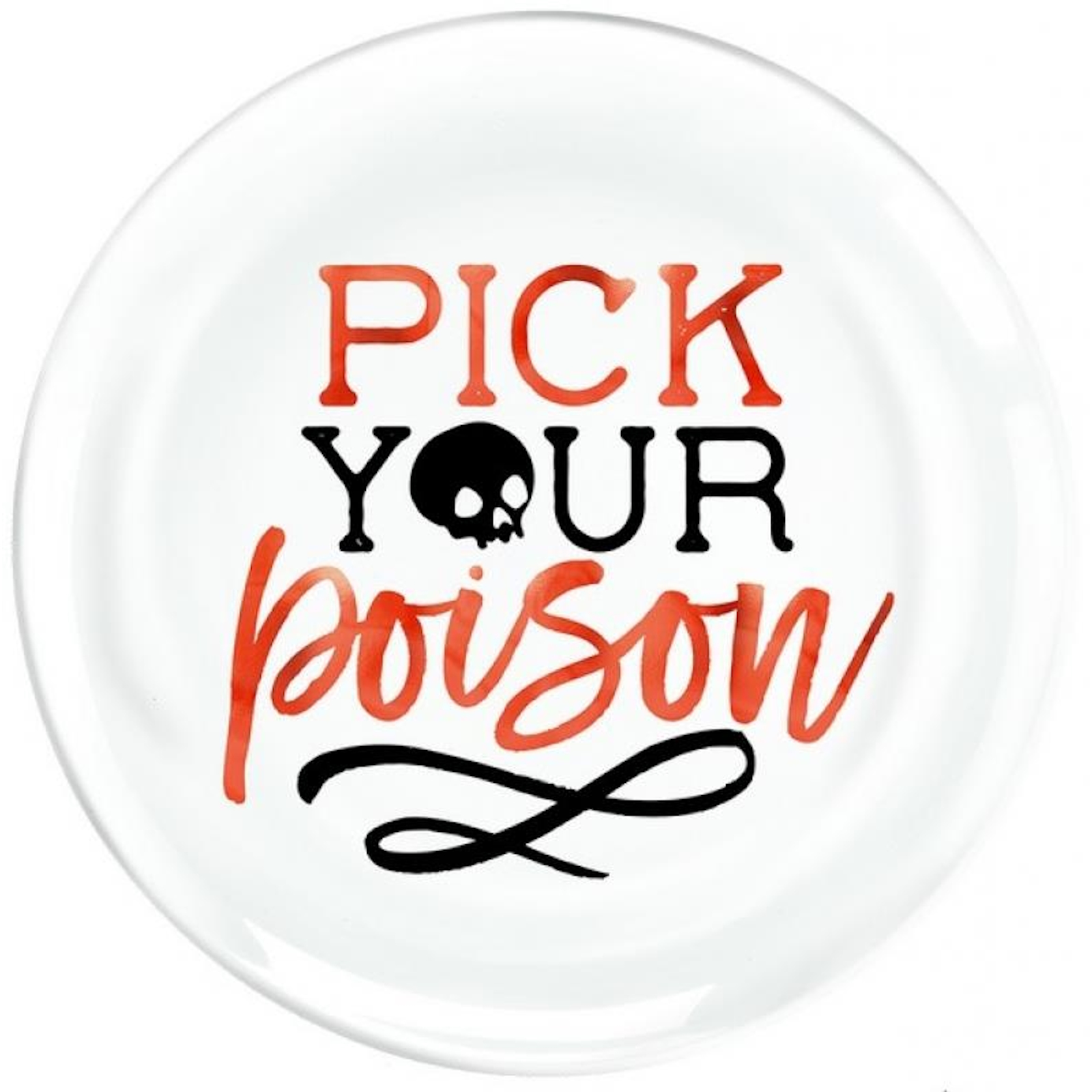 Pick Your Poison Small Plastic Plates (Pack of 4)