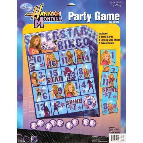 Hannah Montana Party Bingo Game