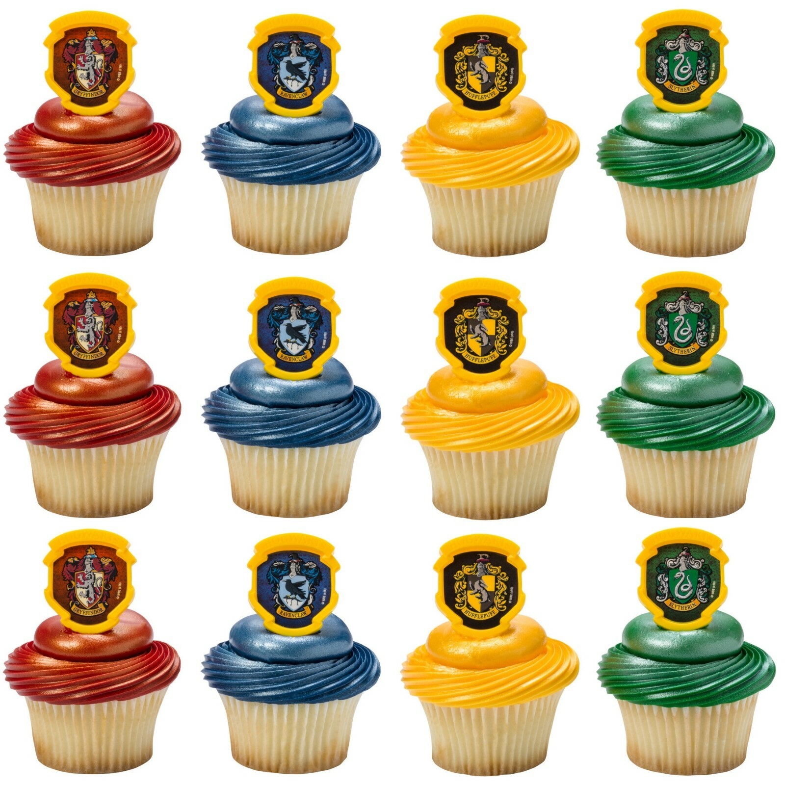 Harry Potter Hogwarts Houses Cupcake Rings (Pack of 12)