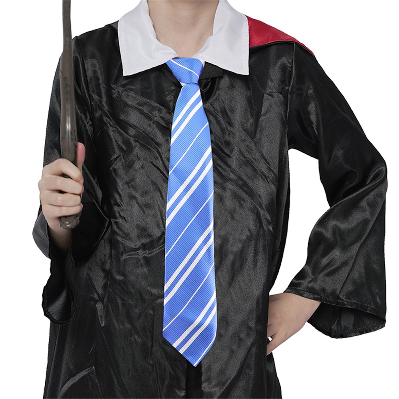 Wizard Blue and White Elastic Tie