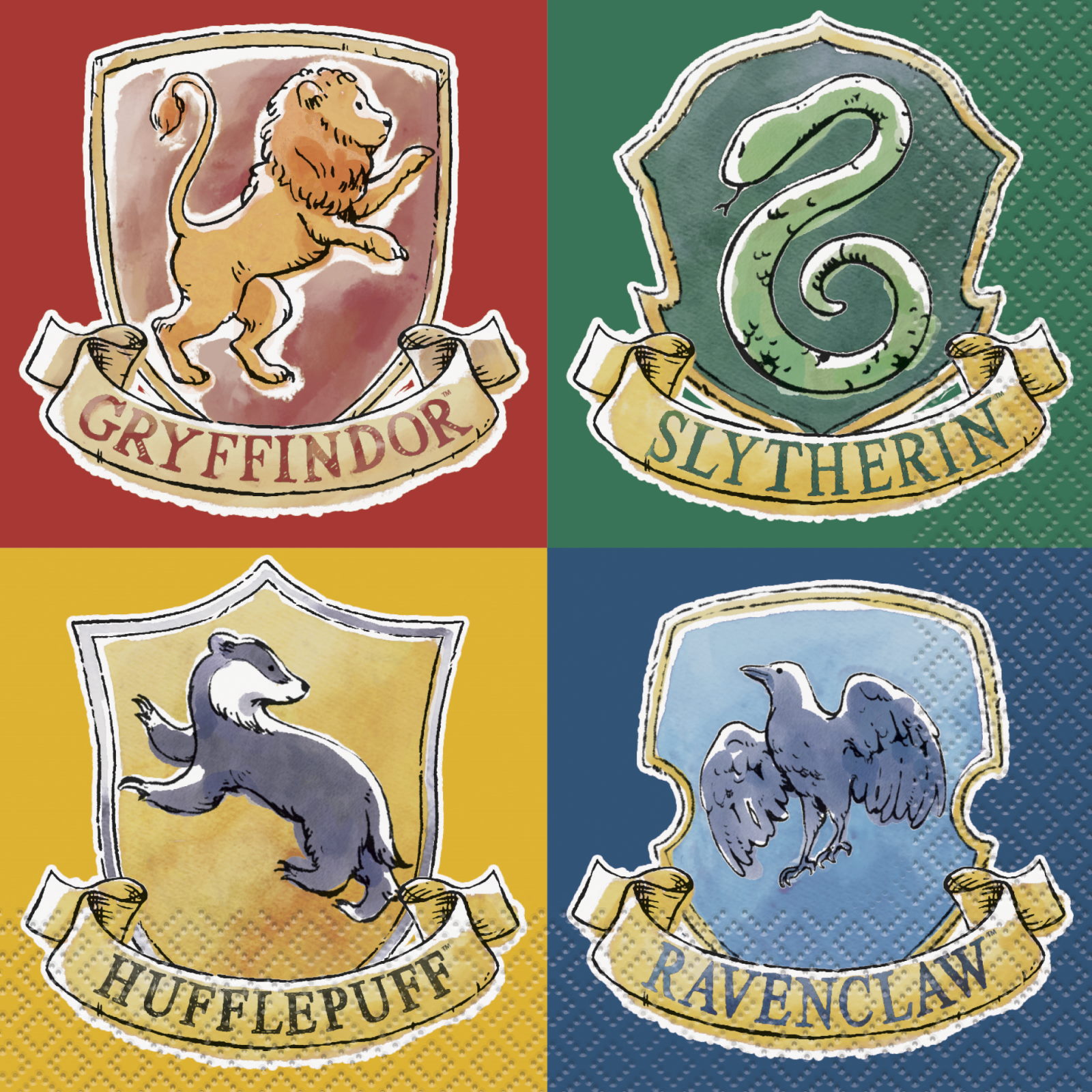 Harry Potter School Of Wizardry Large Napkins / Serviettes (Pack of 16)