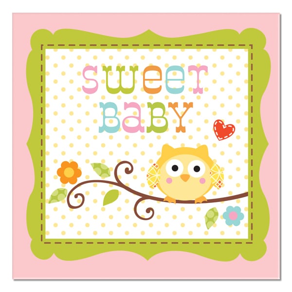 Happi Tree Baby Girl Small Napkins / Serviettes (Pack of 16)
