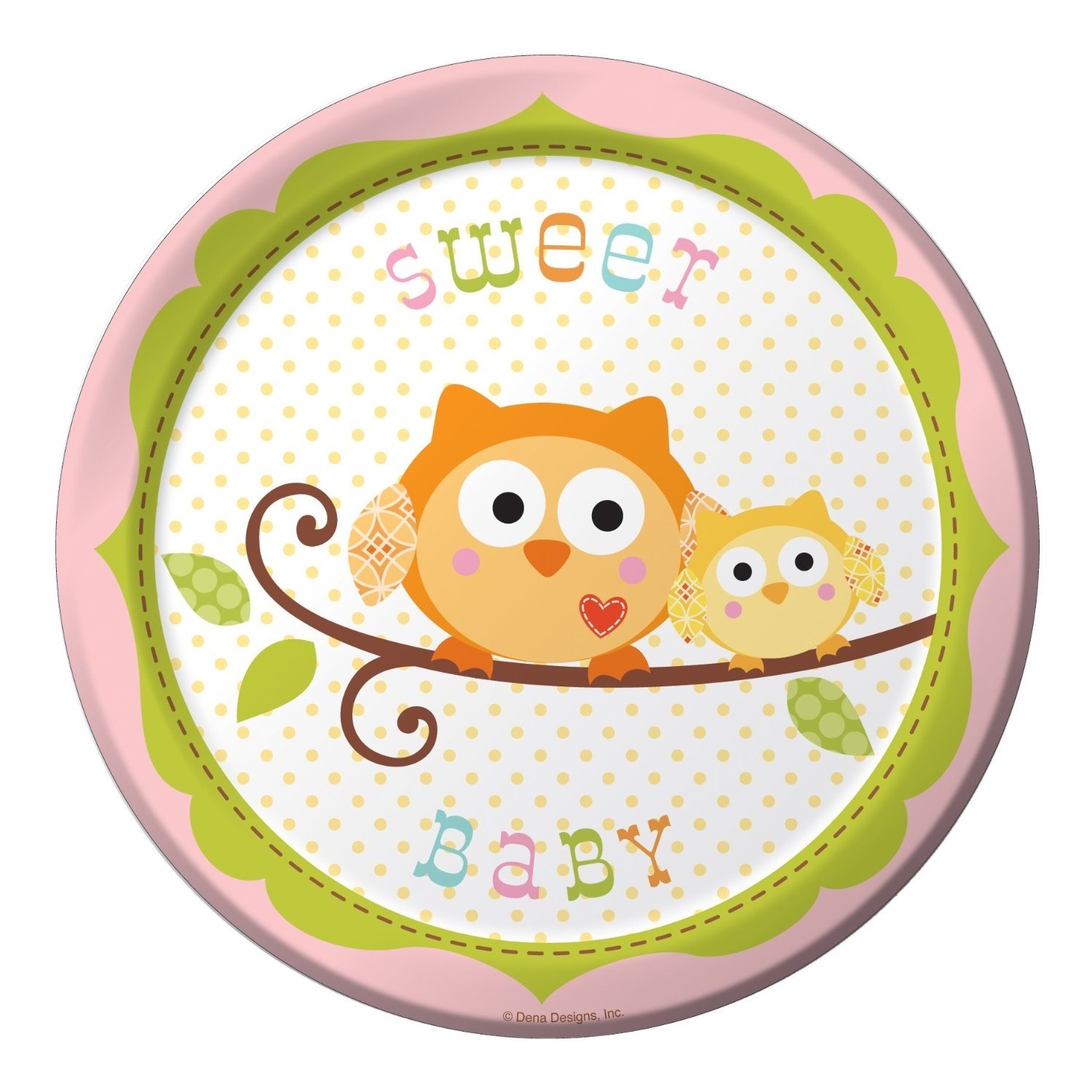 Happi Tree Baby Girl Small Paper Plates (Pack of 8)