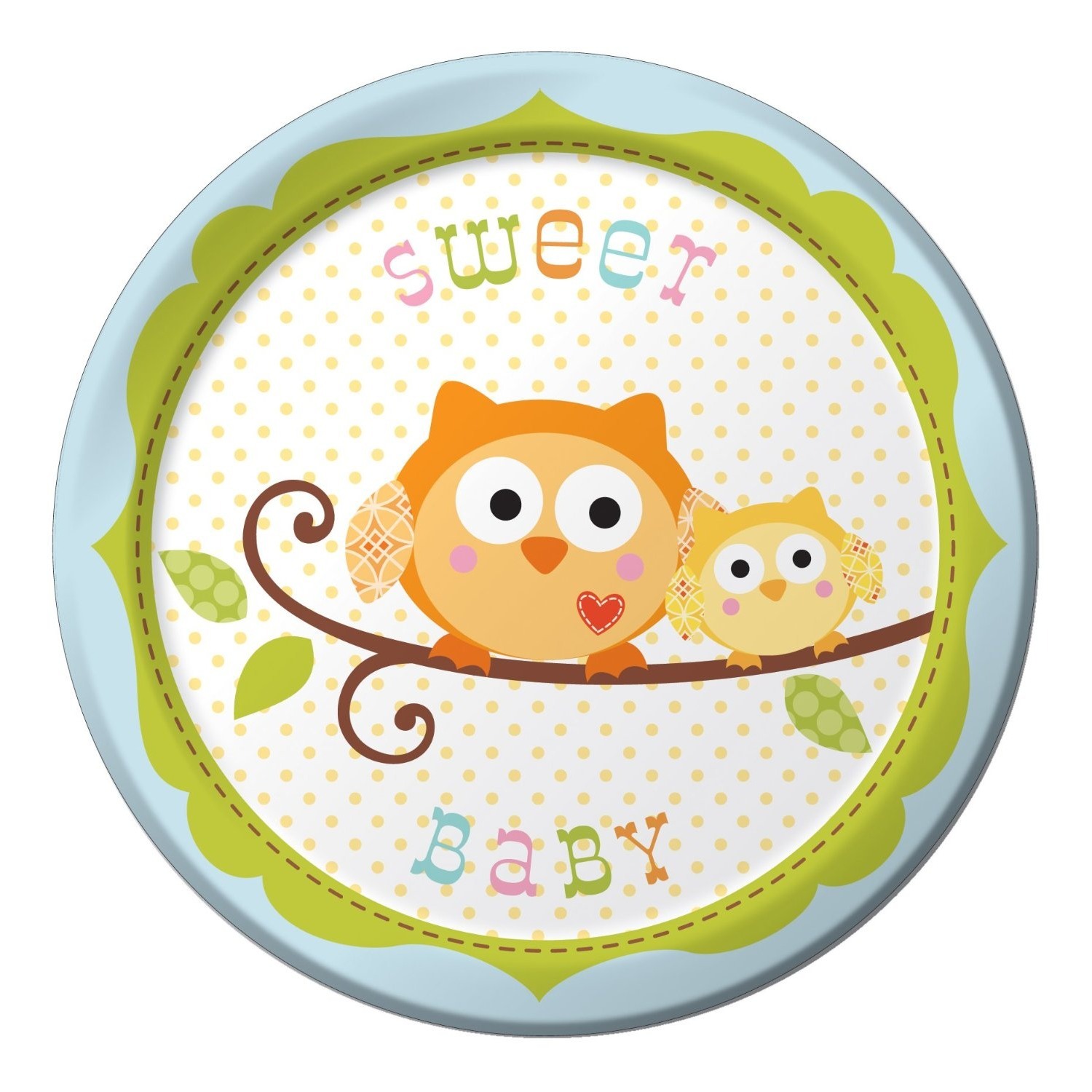 Happi Tree Baby Boy Small Paper Plates (Pack of 8)