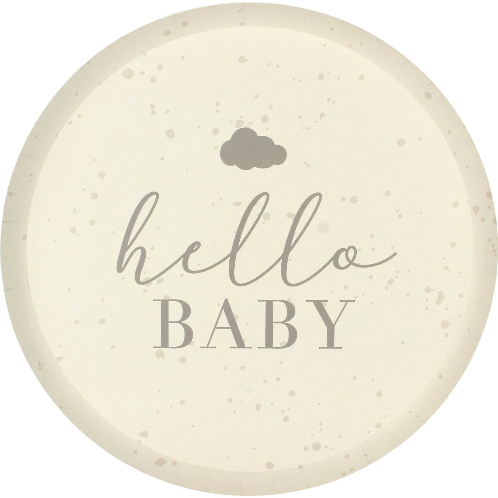 Ginger Ray Hello Baby Speckled Large Paper Plates (Pack of 8)