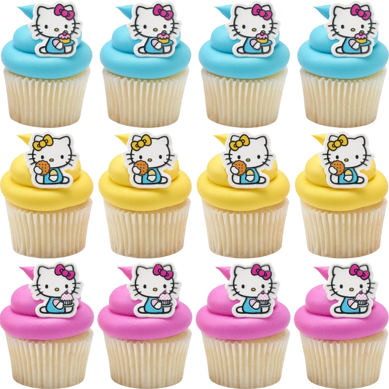 Hello Kitty And Mimmy Cupcake Rings (Pack of 12)
