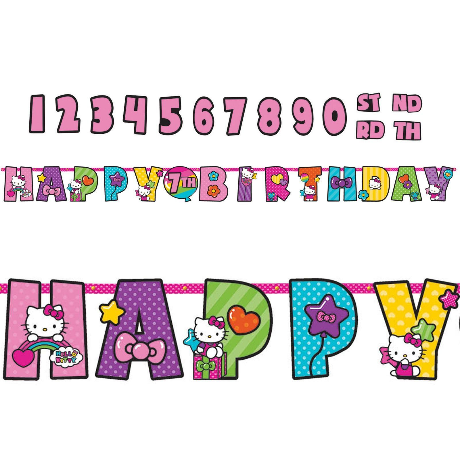 Hello Kitty Rainbow Jumbo Add an Age Banner Kit
