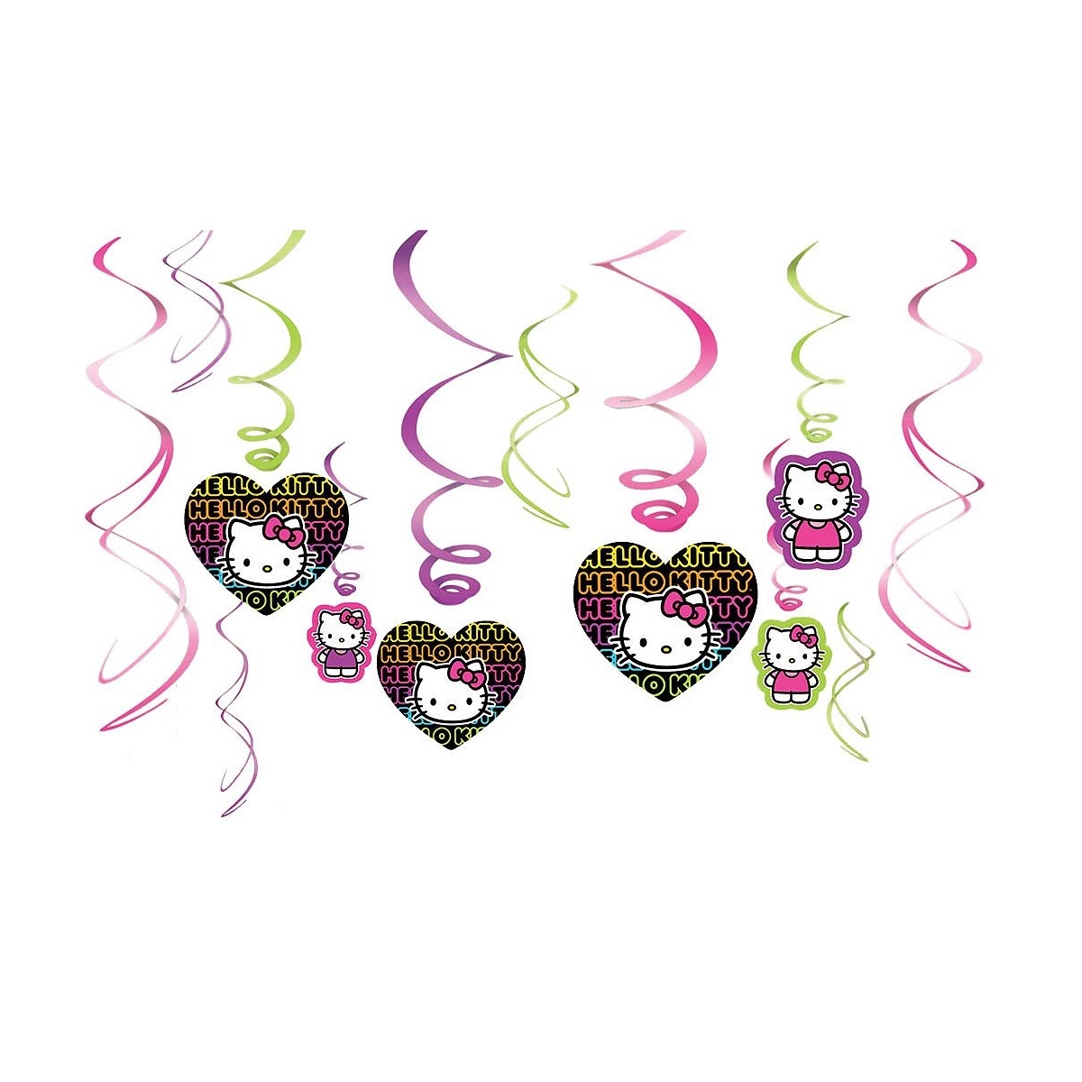 Hello Kitty Tween Swirl Decorations (Pack of 12)