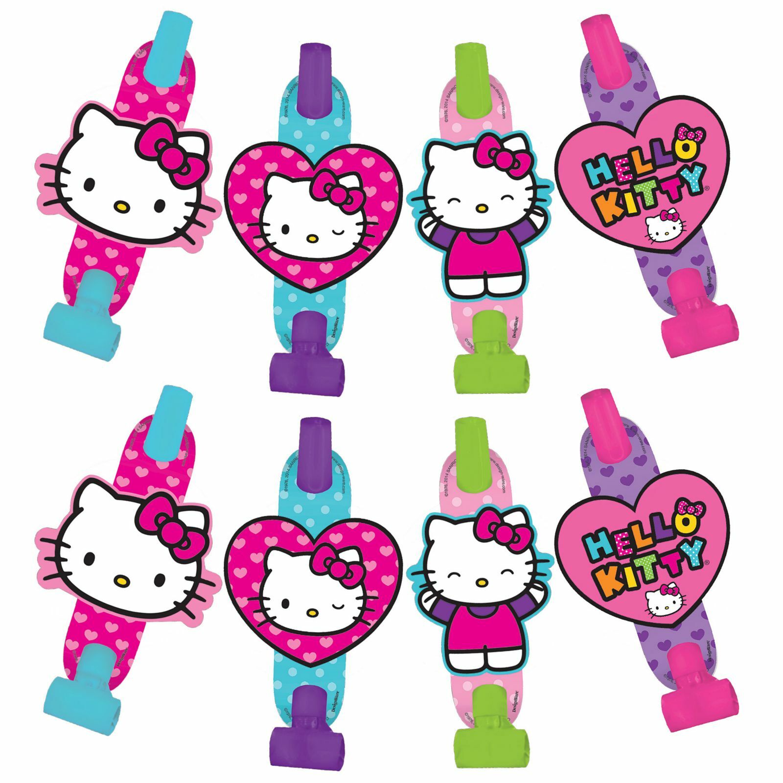 Hello Kitty Rainbow Party Blowers (Pack of 8) Hello Kitty Girls